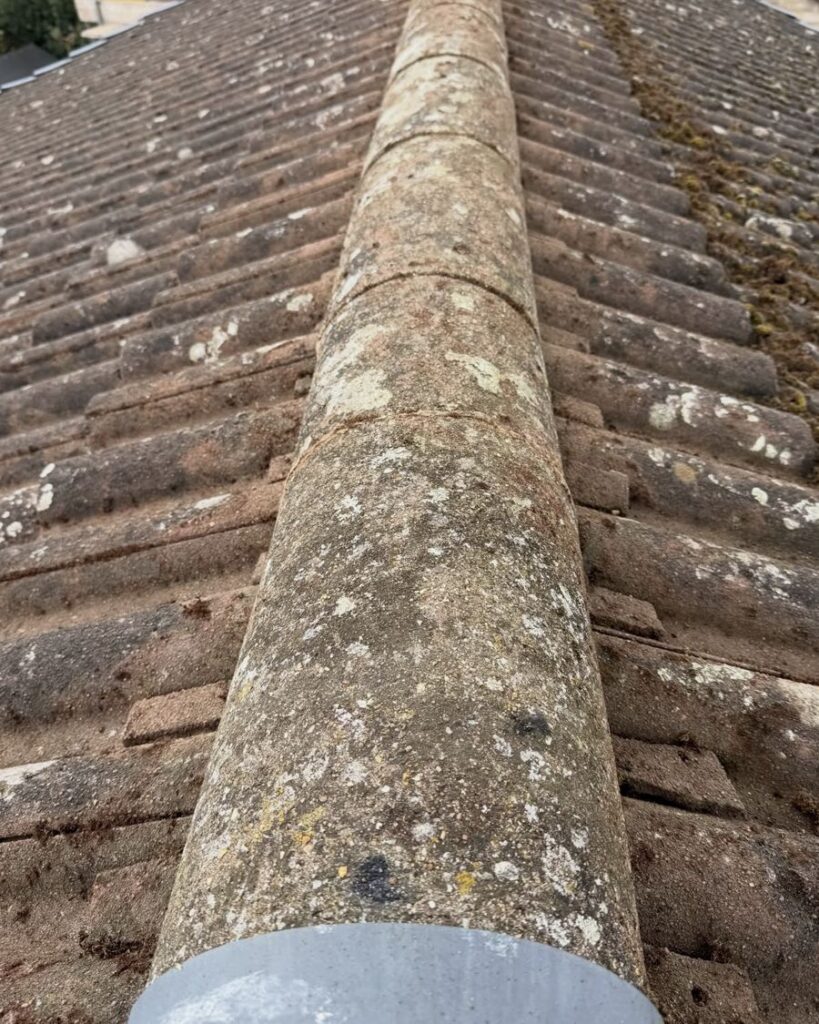 The same ridge and tiles clean after cleaning