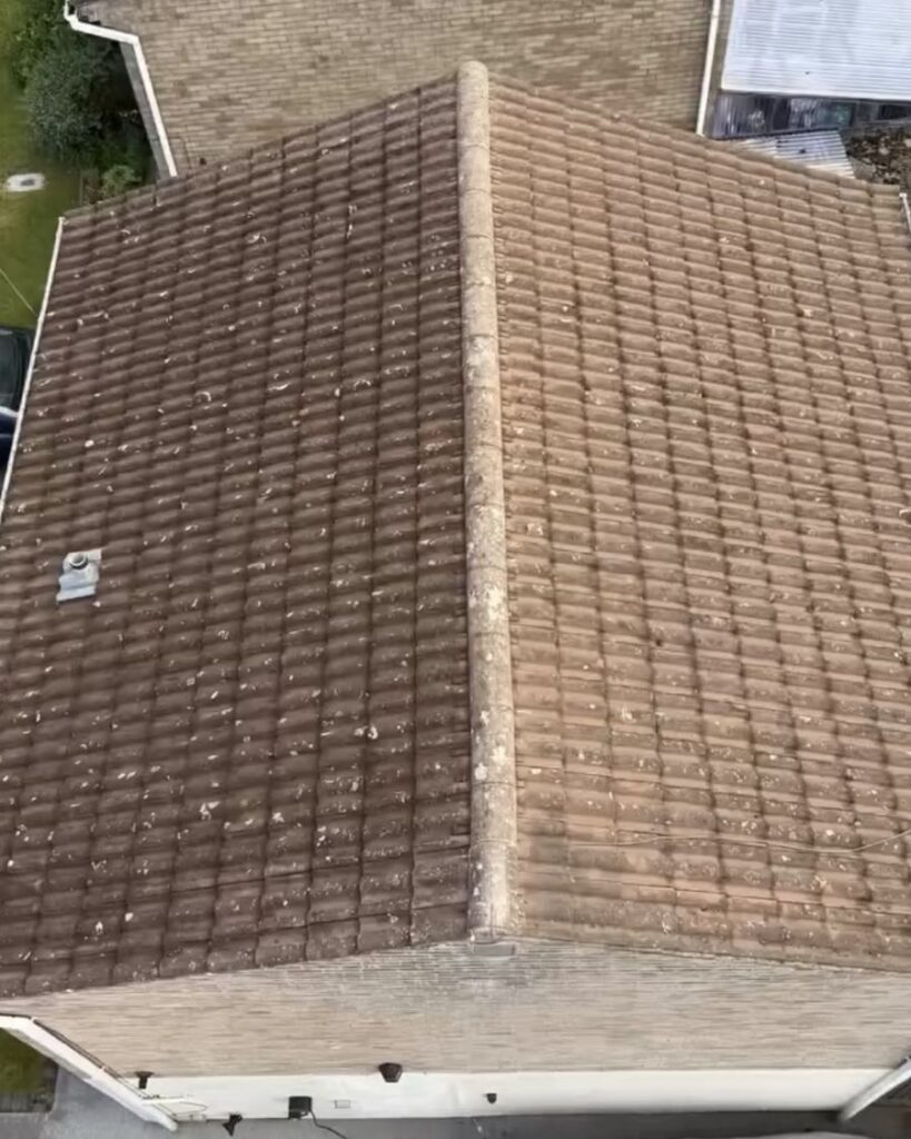 The same hip roof clean after cleaning